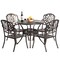 Gardenised Indoor and Outdoor Bronze Dinning Set 2 Chairs Cast Aluminum. QI003959CH.2 - alternate 3